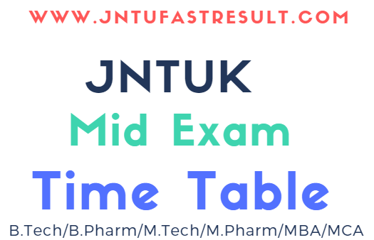 JNTUK B.Tech 2 2 Sem 2nd Mid Exam Time Table 2022 OUT